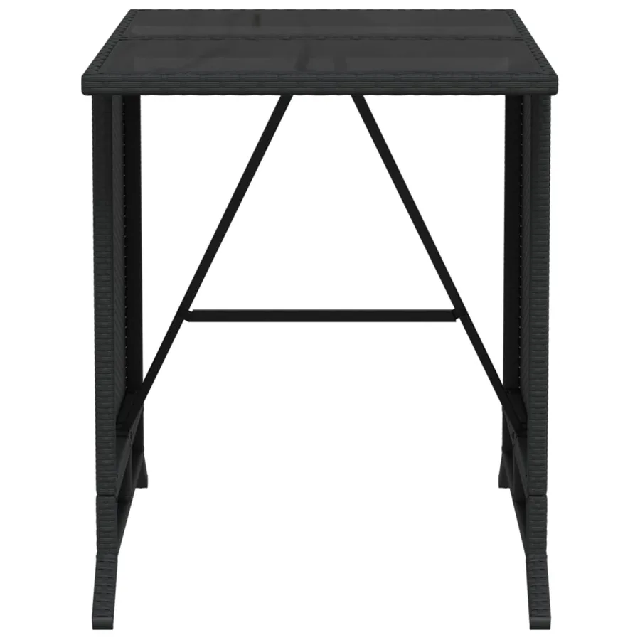 Ensemble de bistro 3 pcs avec coussins noir résine tressée - 11