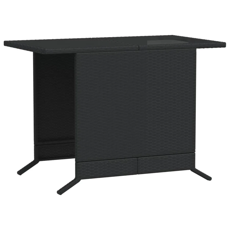 Ensemble de bistro 3 pcs avec coussins noir résine tressée - 12