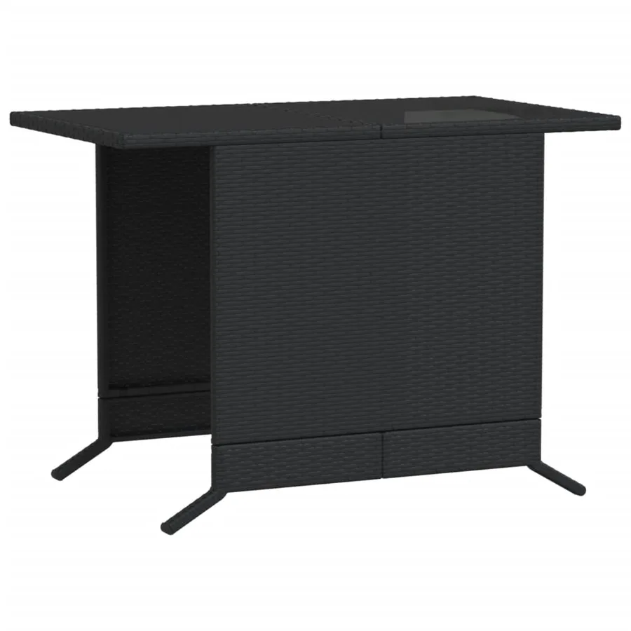 Ensemble de bistro 3 pcs avec coussins noir résine tressée - 9
