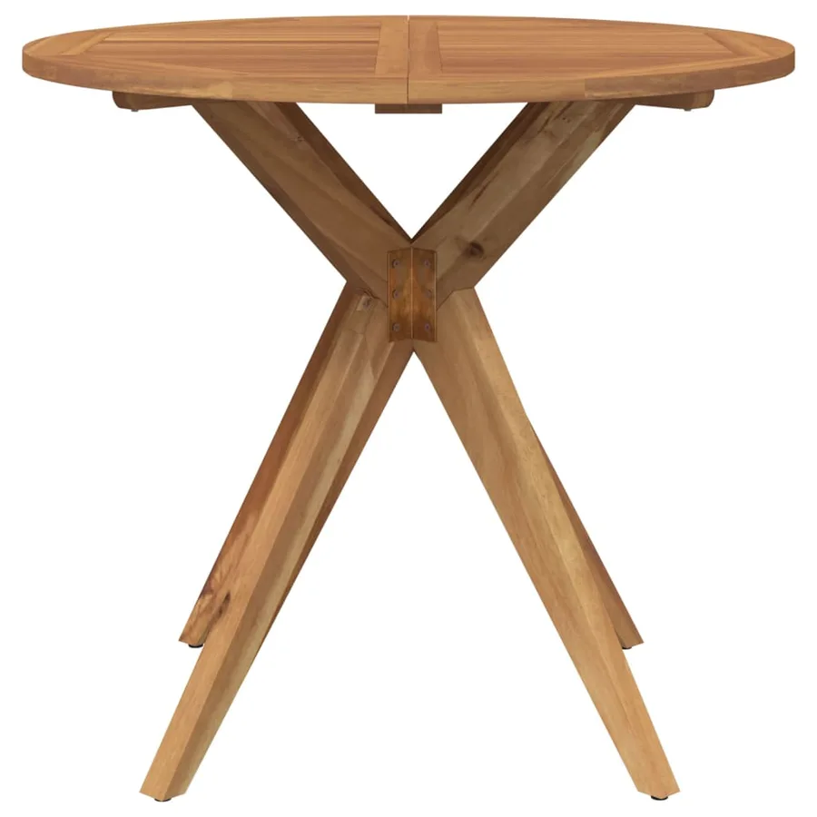 Table de jardin ronde Ø85x75 cm bois d'acacia solide - 3
