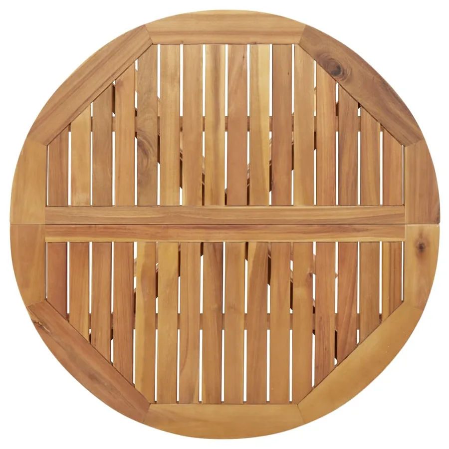 Table de jardin ronde Ø85x75 cm bois d'acacia solide - 6