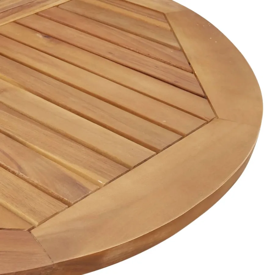 Table de jardin ronde Ø85x75 cm bois d'acacia solide - 7