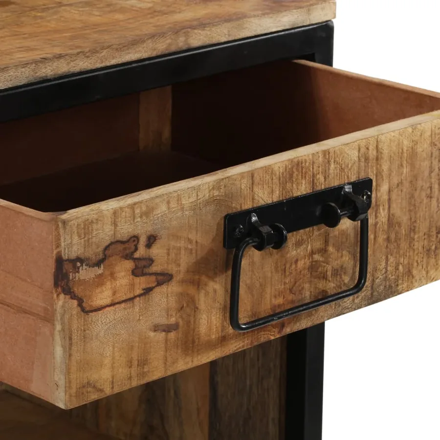 Table de chevet 40x35x40 cm bois de manguier massif - 8