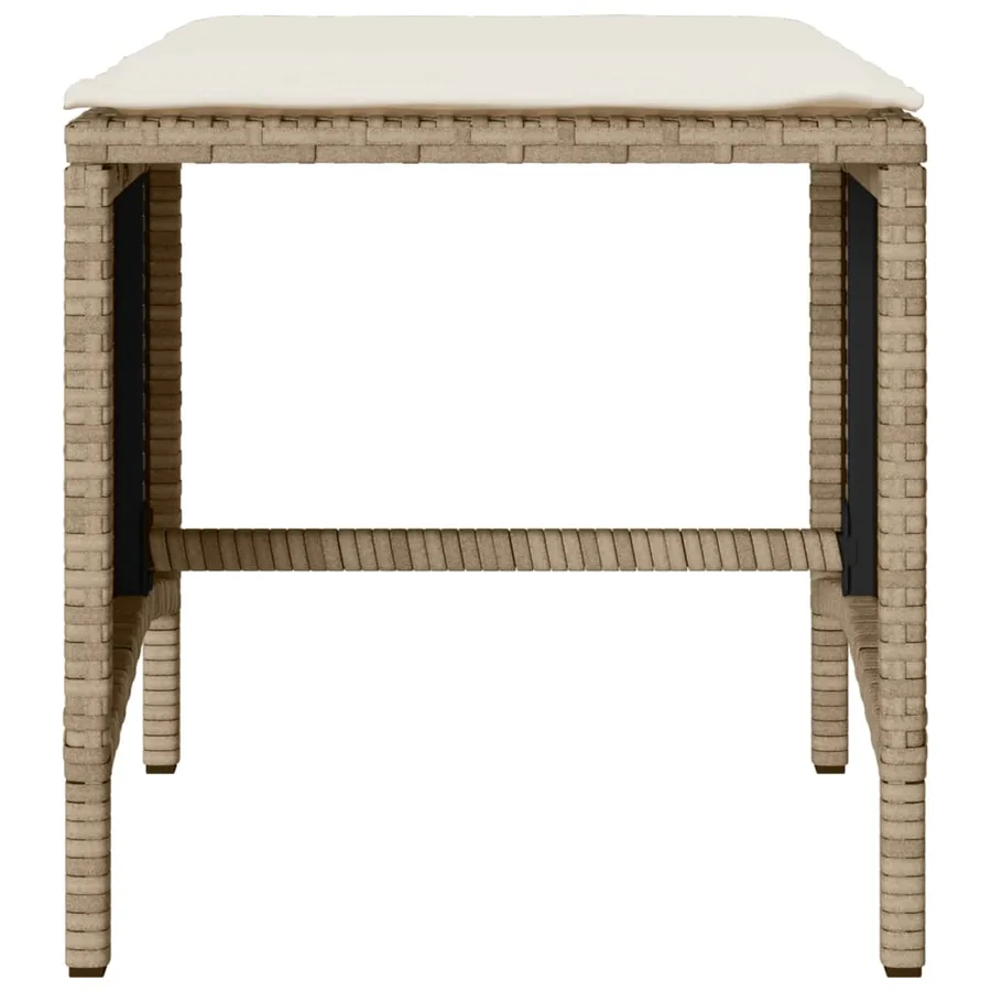 Salon de jardin avec coussins 4 pcs beige résine tressée - 7