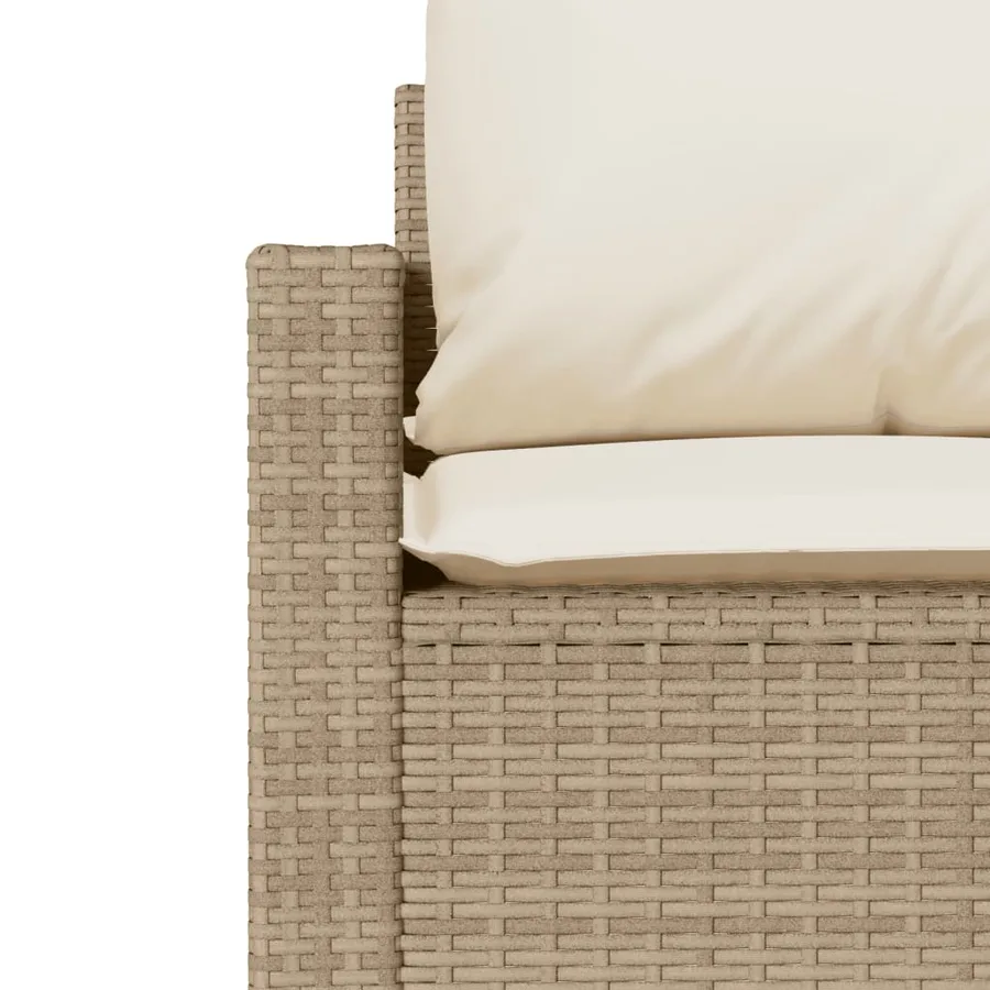 Salon de jardin avec coussins 4 pcs beige résine tressée - 8