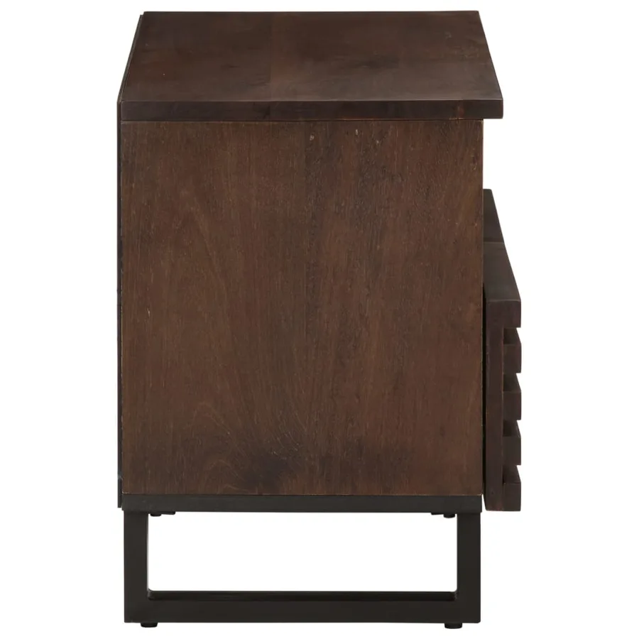 Meuble TV marron 70x34x46 cm bois massif de manguier - 3