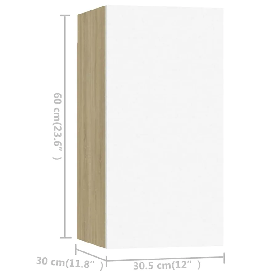 Ensemble de meubles TV 3 pcs Blanc et chêne sonoma - 13