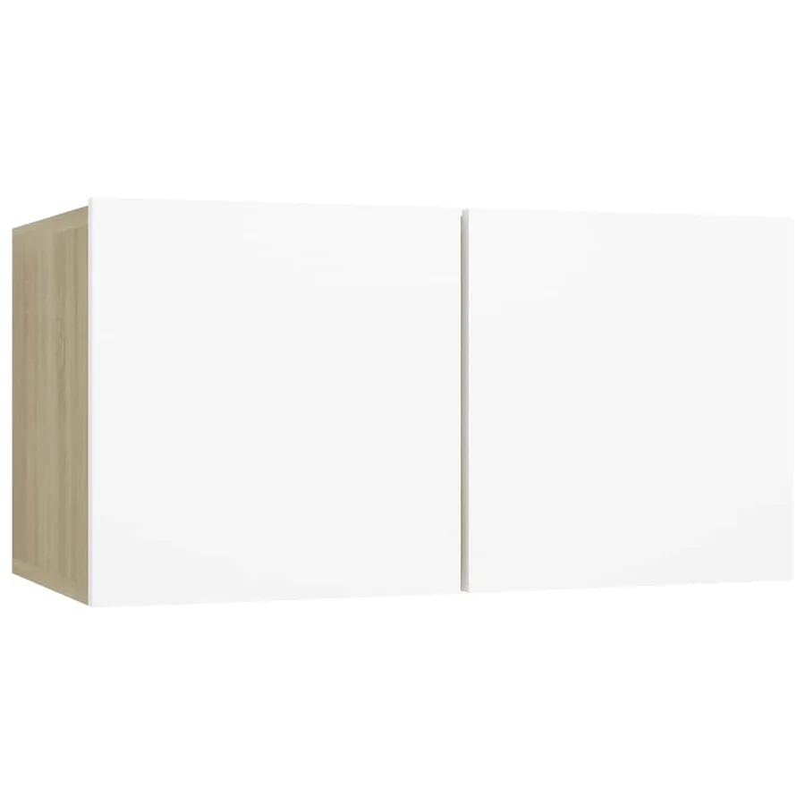 Ensemble de meubles TV 3 pcs Blanc et chêne sonoma - 6