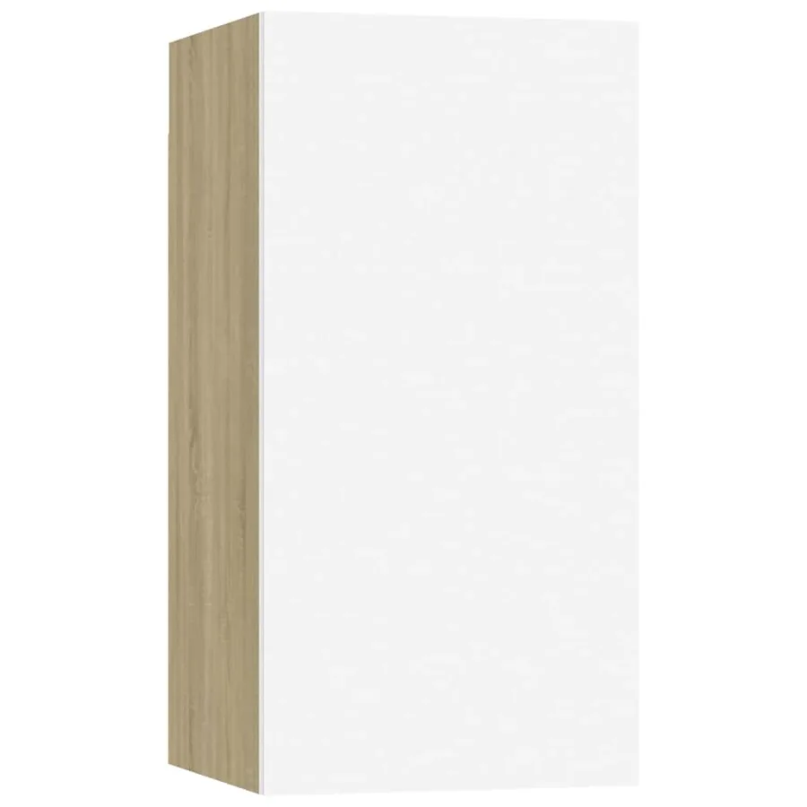 Ensemble de meubles TV 3 pcs Blanc et chêne sonoma - 8