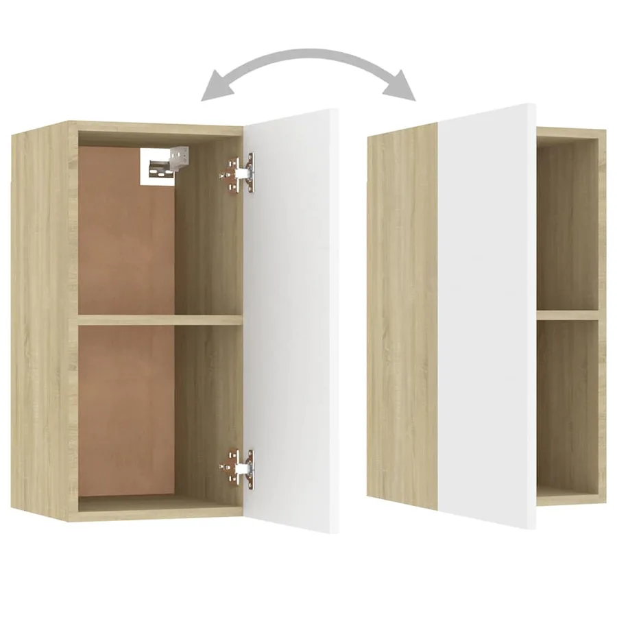 Ensemble de meubles TV 3 pcs Blanc et chêne sonoma - 9