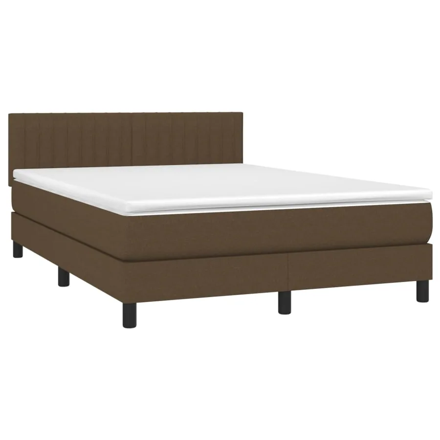 Sommier à lattes de lit avec matelas Marron foncé 140x200 cm - 3