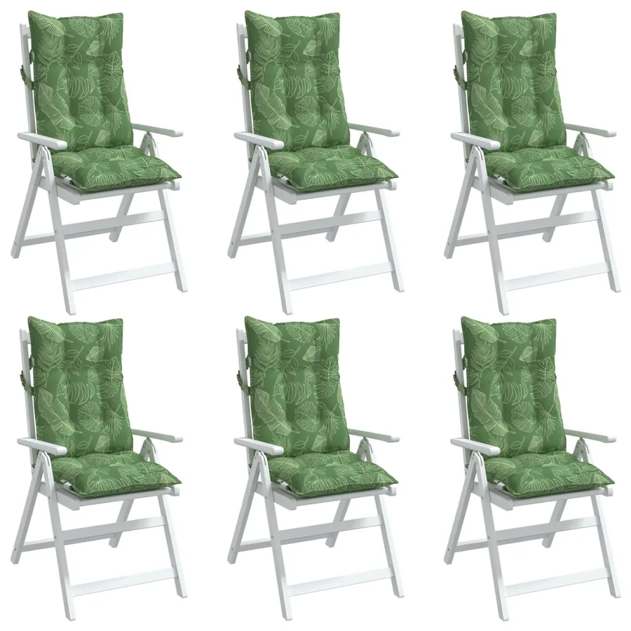 Coussins de chaise à dossier haut lot de 6 modèle de feuille - 4