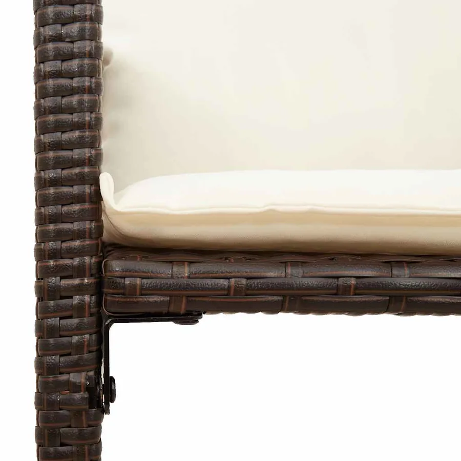 Tabourets de bar jardin coussins lot de 2 marron résine tressée - 8