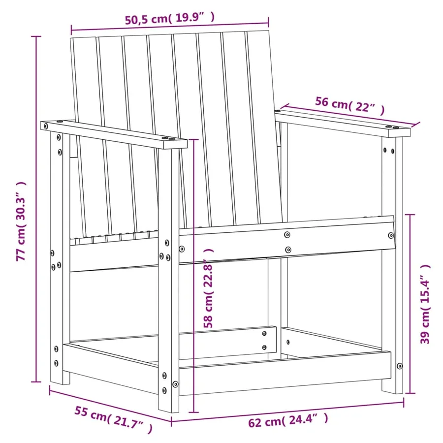 Salon de jardin 3 pcs bois massif douglas - 10