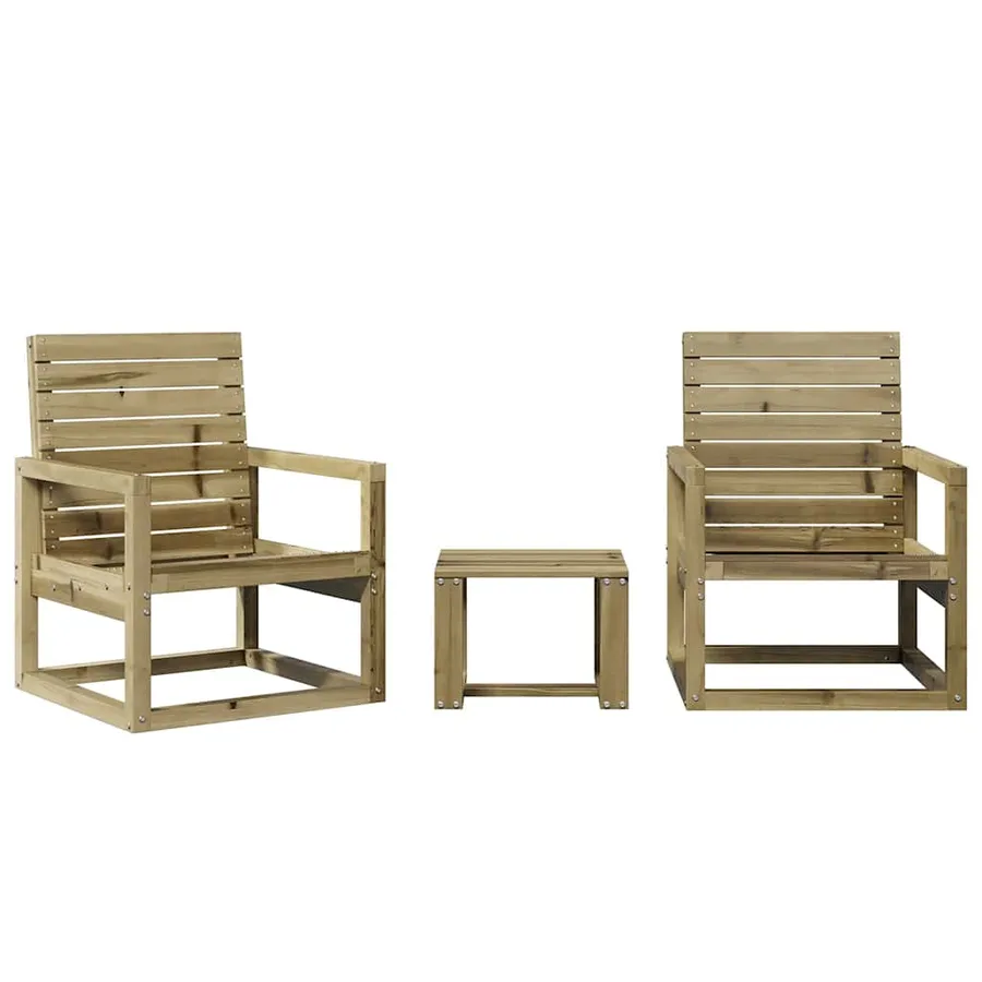 Salon de jardin 3 pcs bois de pin imprégné - 2