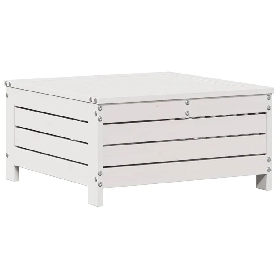 Salon de jardin 7 pcs avec coussins blanc bois de pin massif - 6