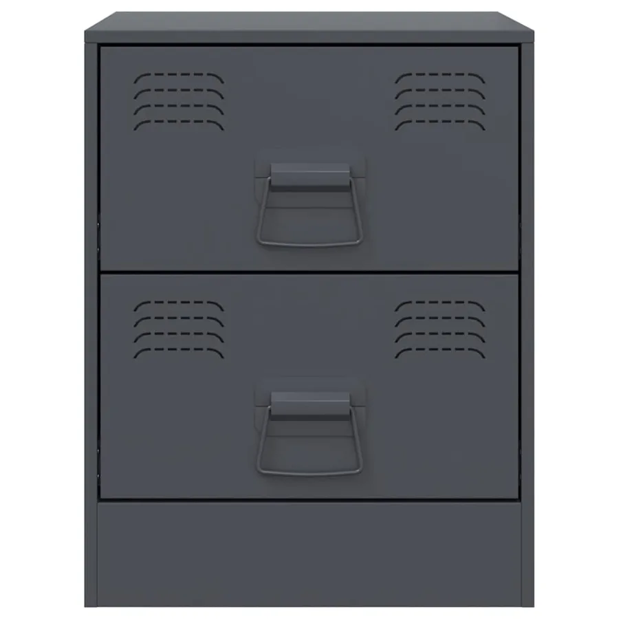 Tables de chevet 2 pcs anthracite 34,5x39x44 cm acier - 5