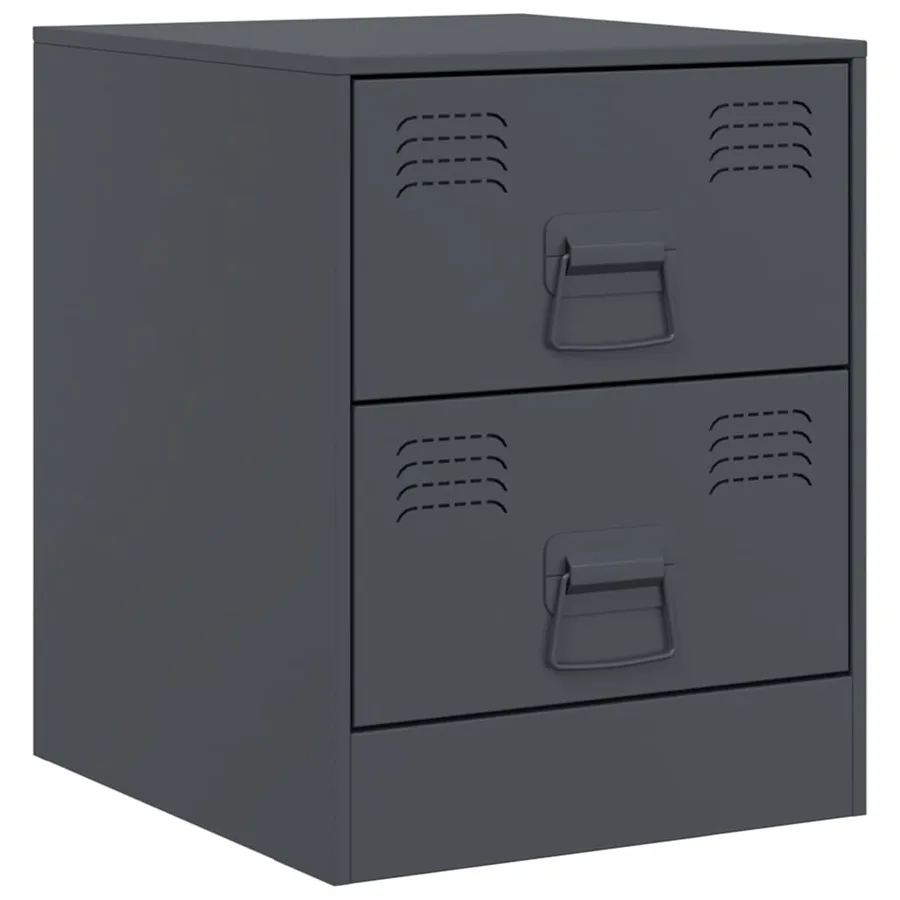 Tables de chevet 2 pcs anthracite 34,5x39x44 cm acier - 6