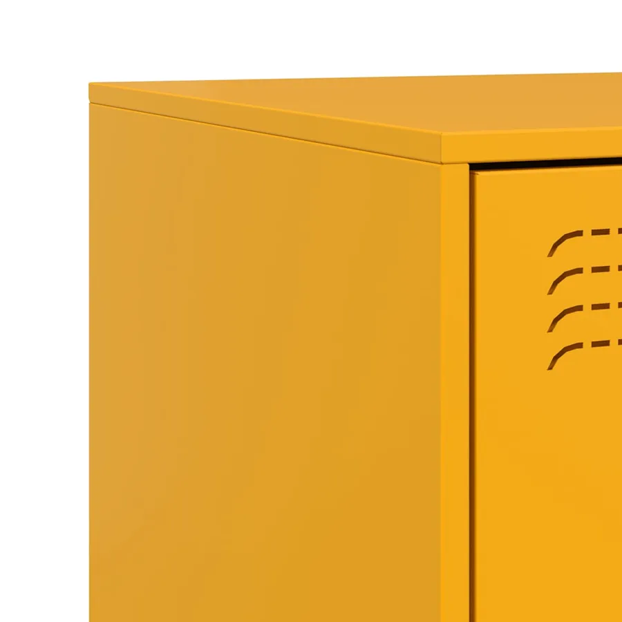 Tables de chevet 2 pcs jaune 34,5x39x44 cm acier - 10