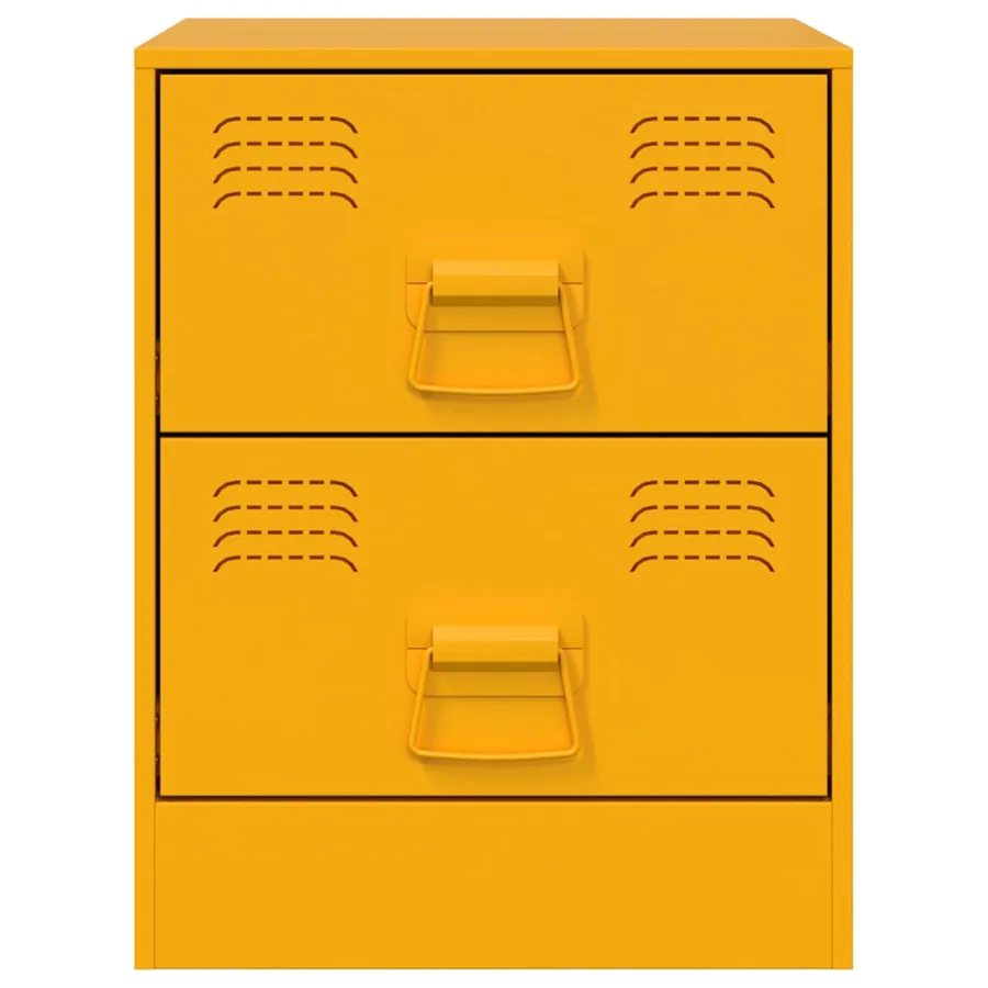 Tables de chevet 2 pcs jaune 34,5x39x44 cm acier - 5