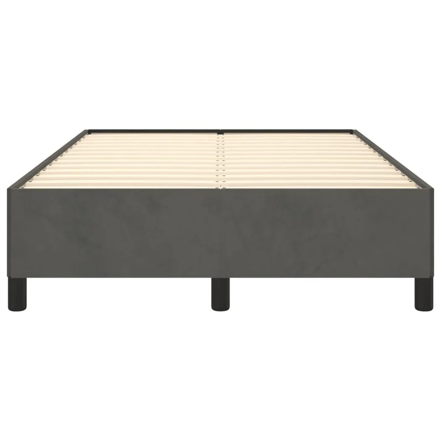 Cadre de lit sans matelas gris foncé 120x190 cm velours - 5