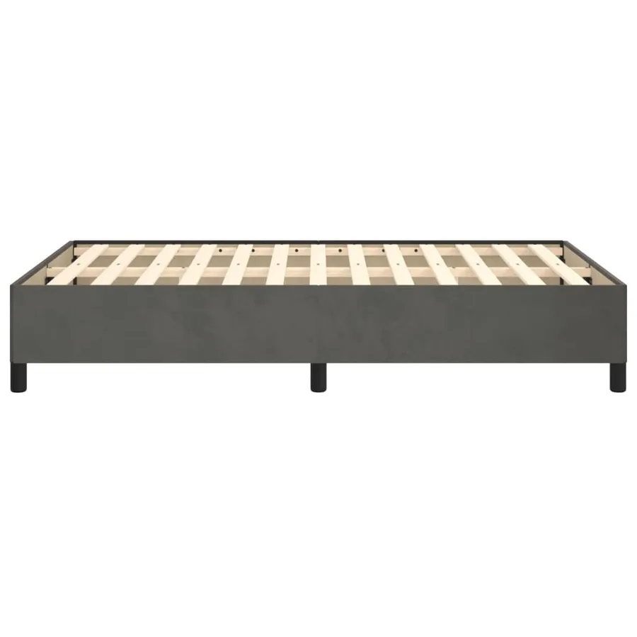 Cadre de lit sans matelas gris foncé 120x190 cm velours - 6