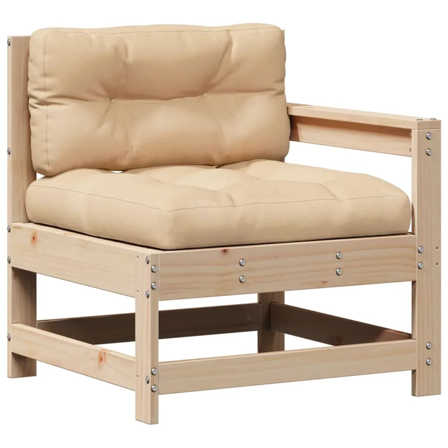 Salon de jardin 5 pcs avec coussins Bois de pin massif - 4