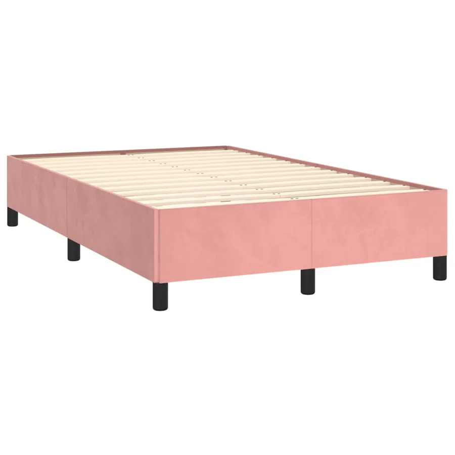 Cadre de lit sans matelas rose 120x190 cm velours - 3