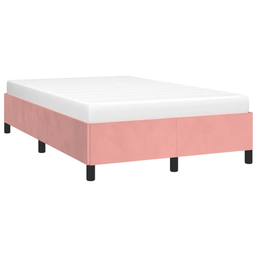 Cadre de lit sans matelas rose 120x190 cm velours - 4