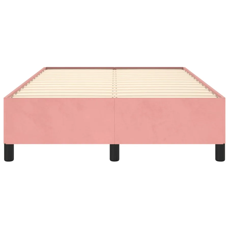 Cadre de lit sans matelas rose 120x190 cm velours - 5