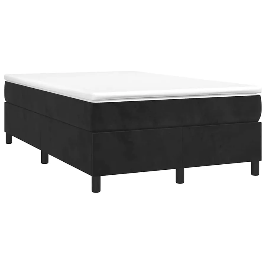 Sommier à lattes de lit avec matelas noir 120x190 cm velours - 2