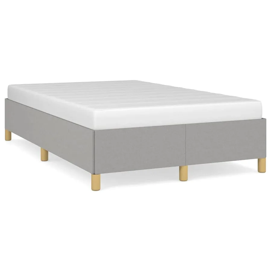 Cadre de lit sans matelas gris clair 120x190 cm tissu - 2