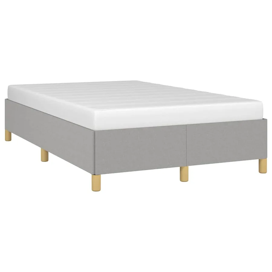 Cadre de lit sans matelas gris clair 120x190 cm tissu - 4