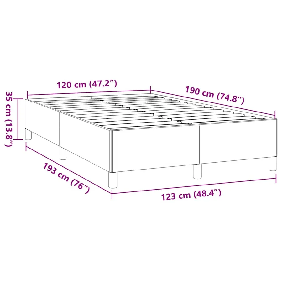 Cadre de lit sans matelas gris clair 120x190 cm tissu - 9