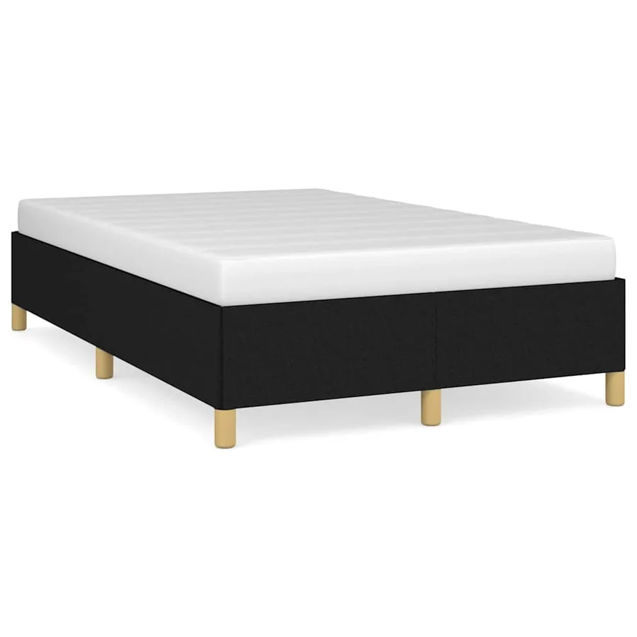 Cadre de lit sans matelas noir 120x190 cm tissu - 2