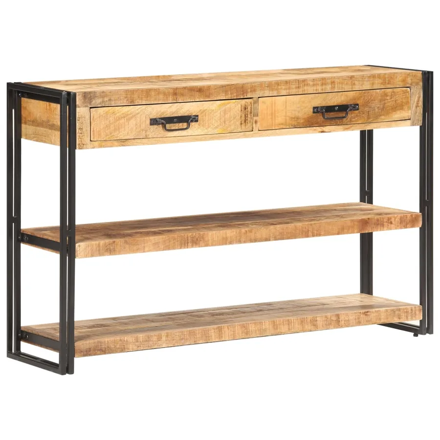 Buffet 120x30x75 cm Bois de manguier massif brut - 11