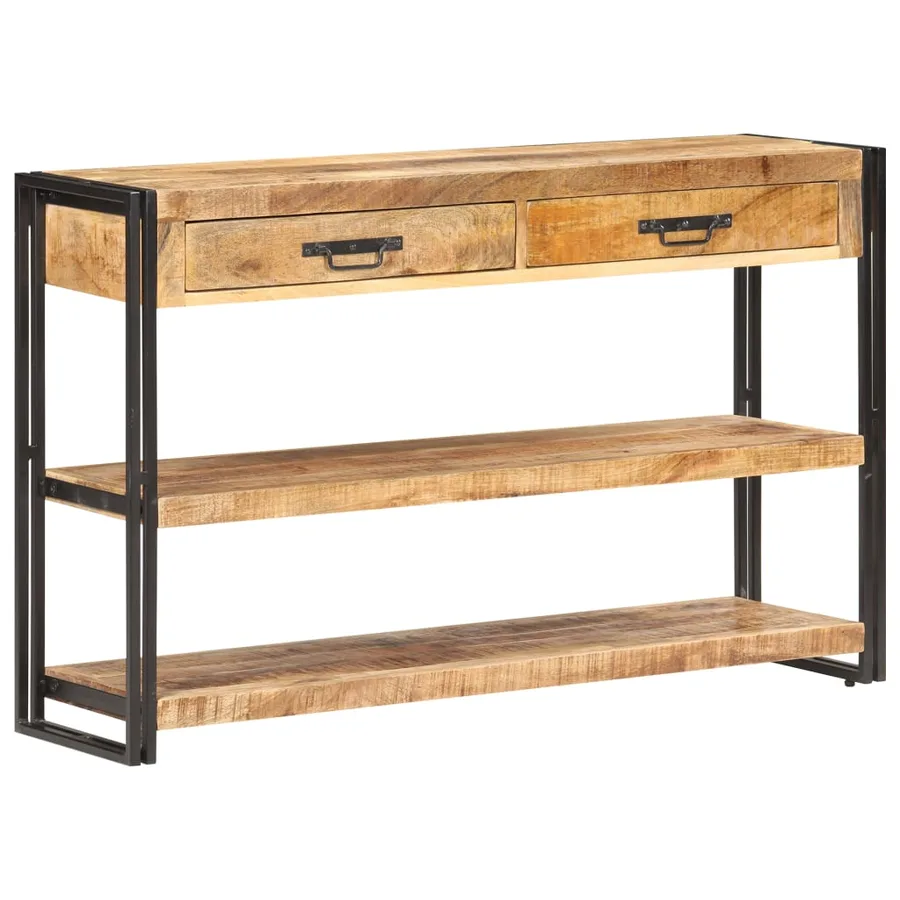 Buffet 120x30x75 cm Bois de manguier massif brut - 8