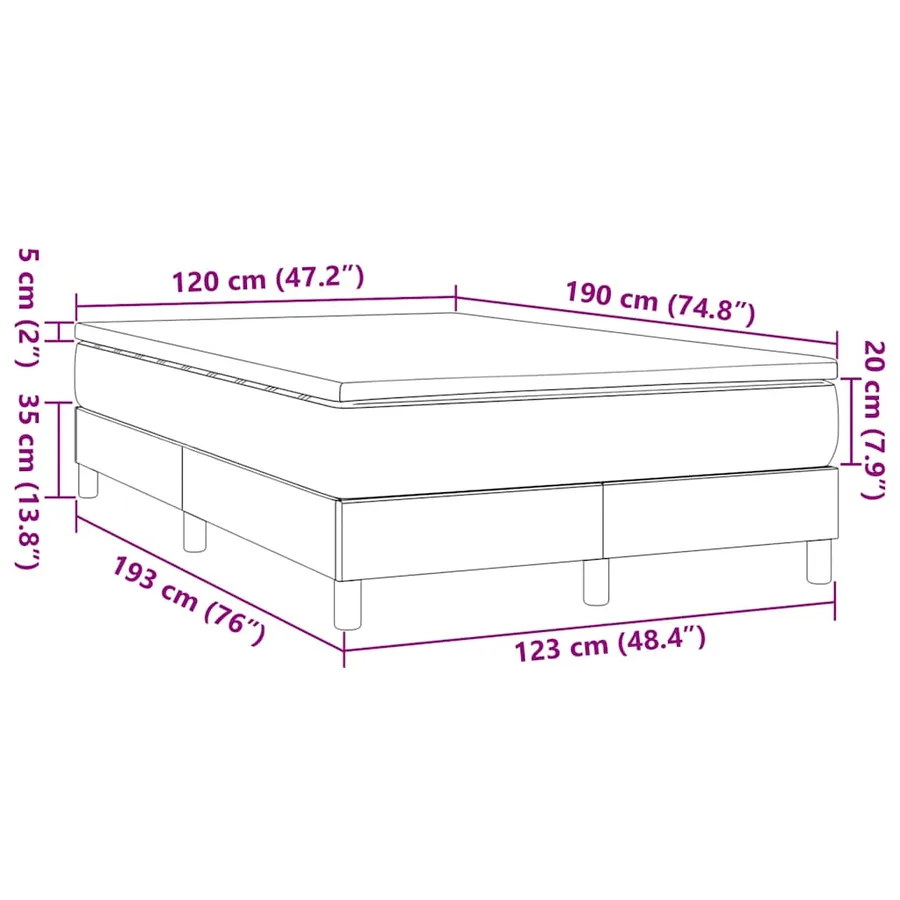 Sommier à lattes de lit avec matelas taupe 120x190 cm tissu - 8