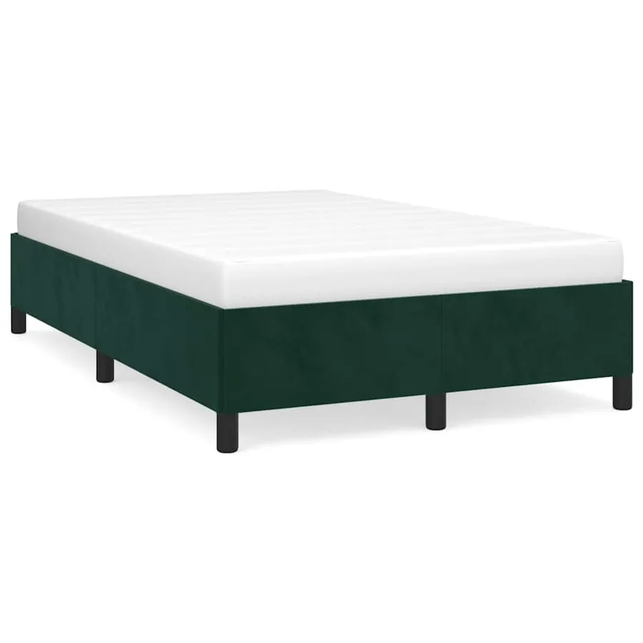 Cadre de lit sans matelas vert foncé 120x190 cm velours - 2