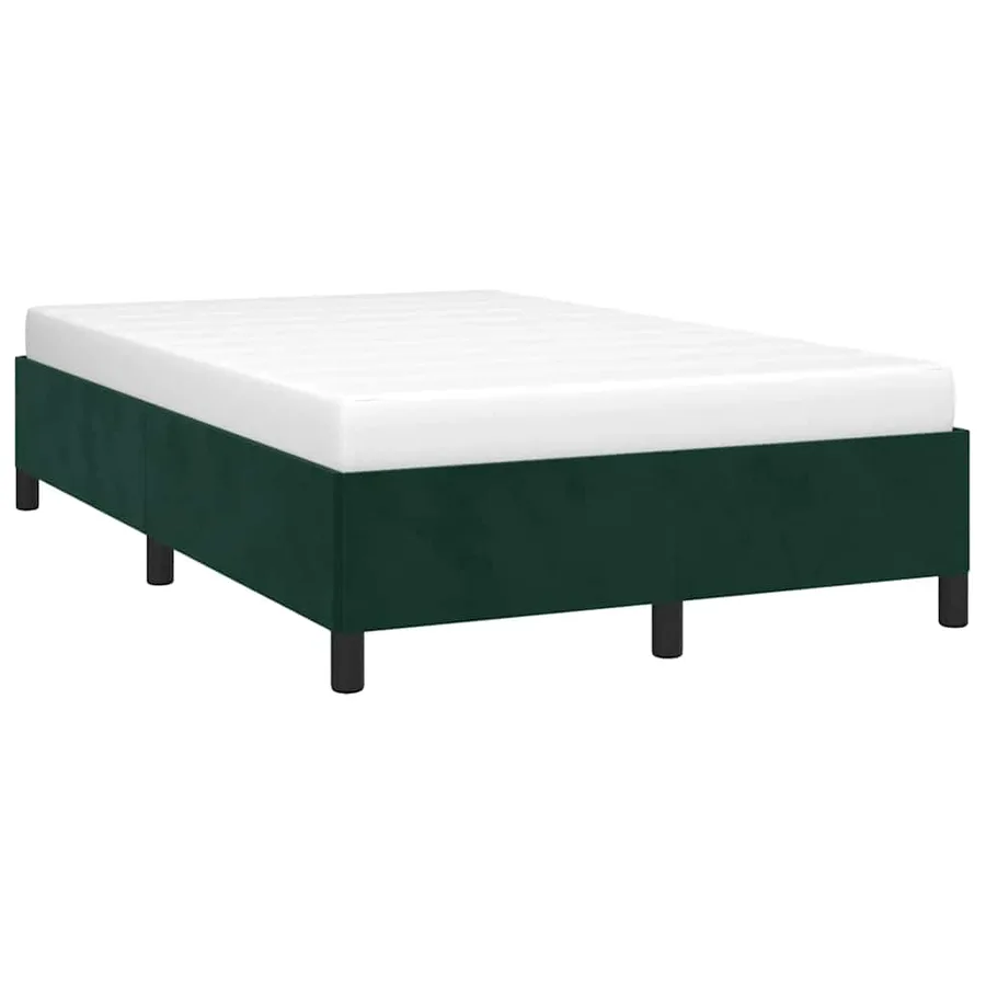 Cadre de lit sans matelas vert foncé 120x190 cm velours - 4