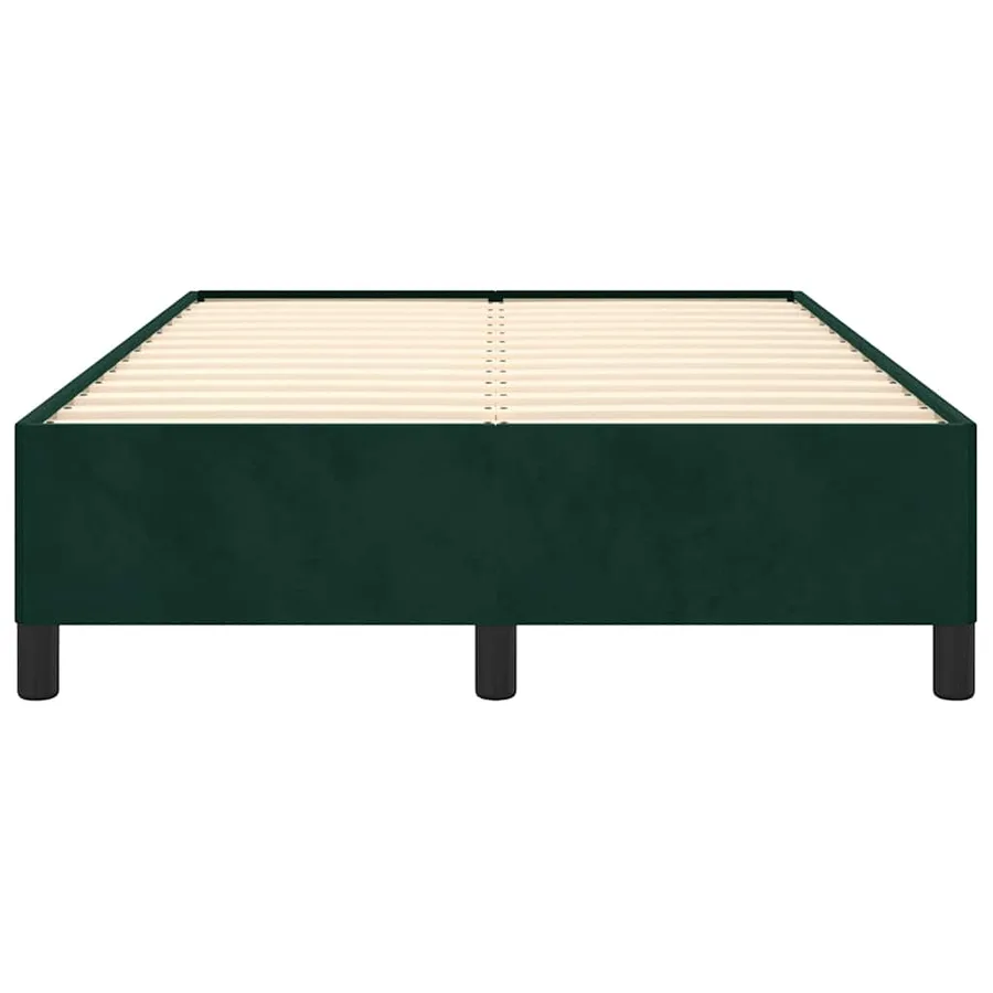 Cadre de lit sans matelas vert foncé 120x190 cm velours - 5
