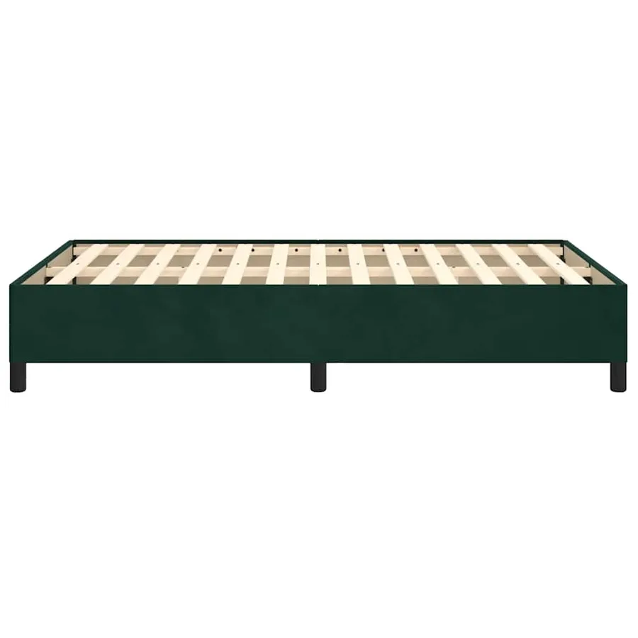 Cadre de lit sans matelas vert foncé 120x190 cm velours - 6