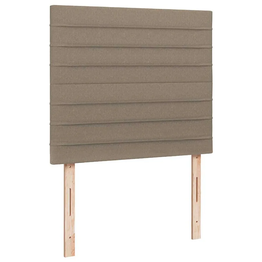 Sommier à lattes de lit matelas et LED taupe 120x190 cm tissu - 9