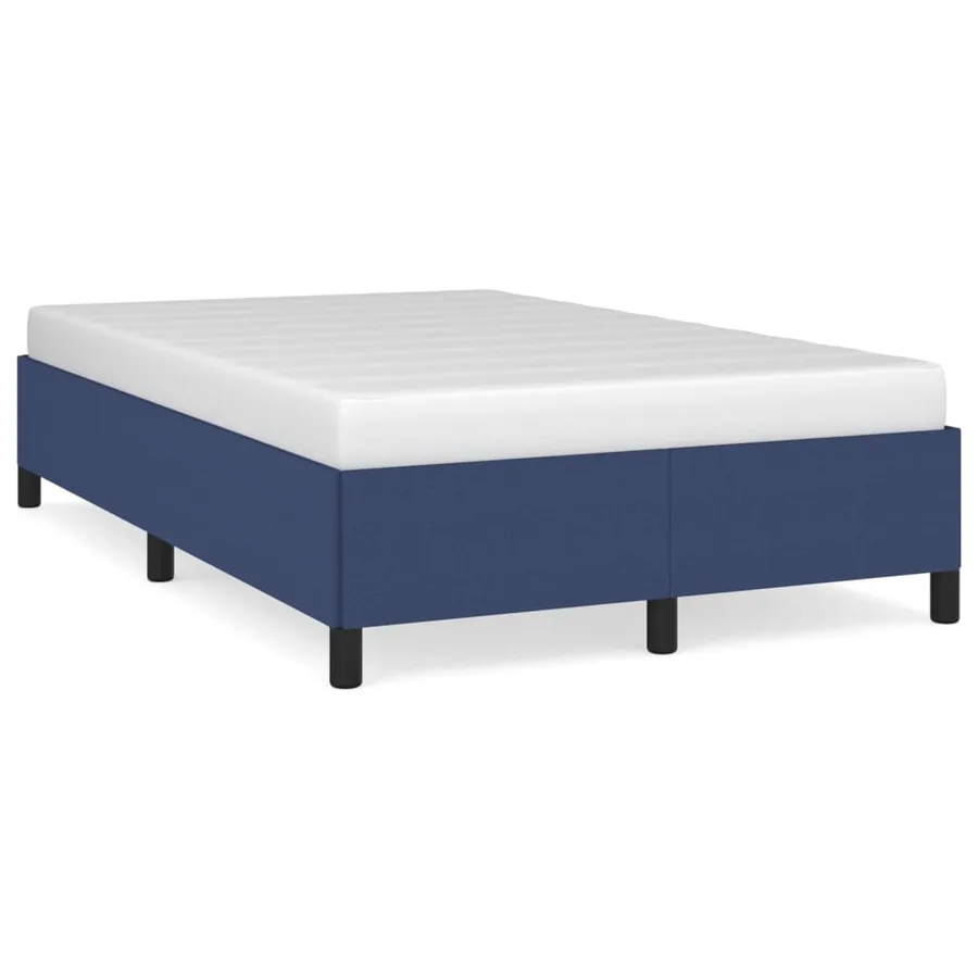 Cadre de lit sans matelas bleu 120x190 cm tissu - 2