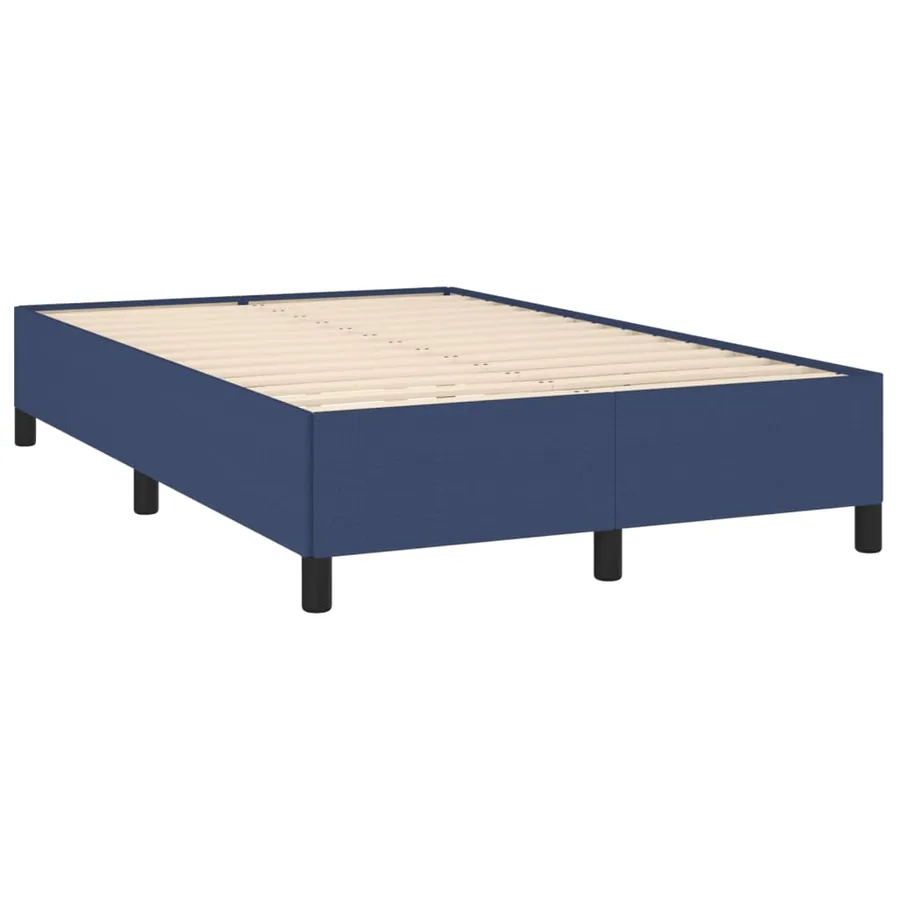Cadre de lit sans matelas bleu 120x190 cm tissu - 3