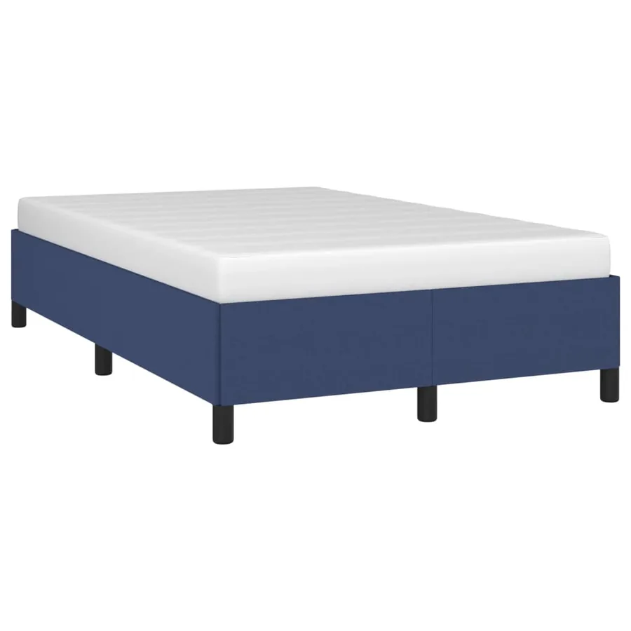 Cadre de lit sans matelas bleu 120x190 cm tissu - 4