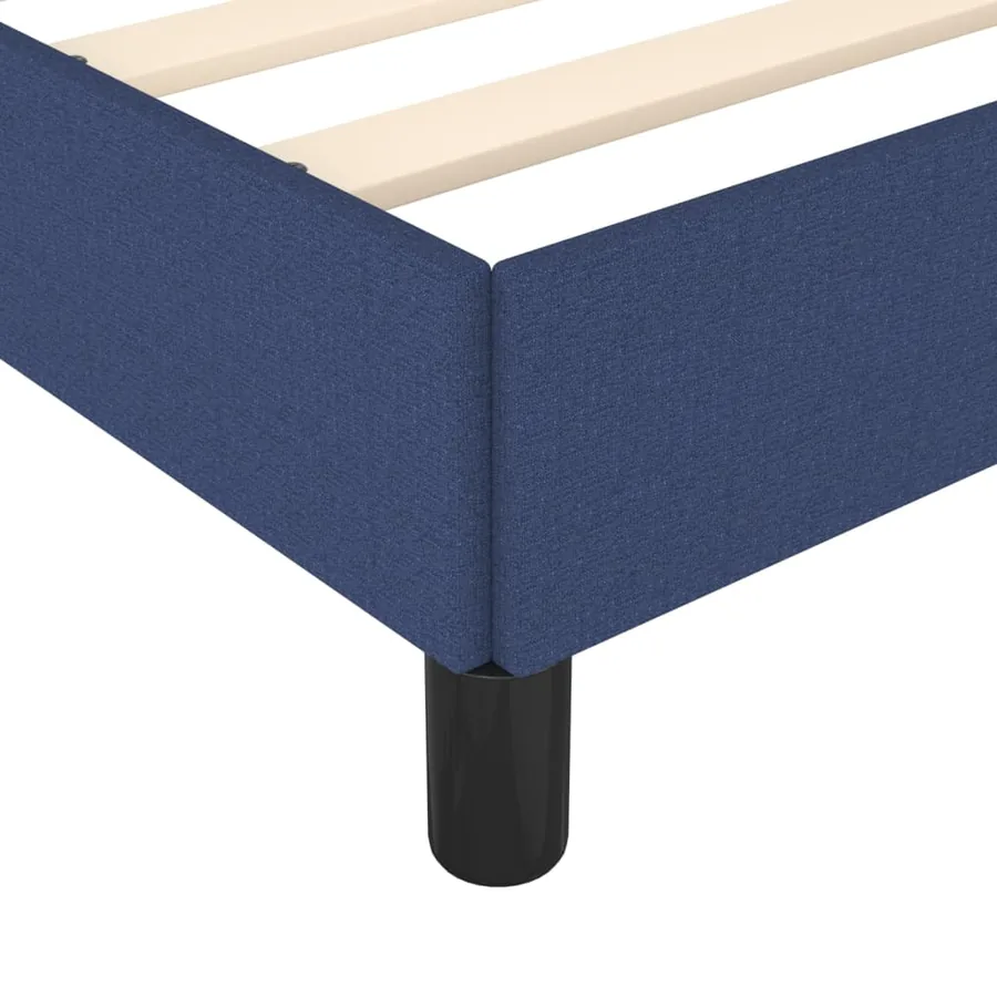 Cadre de lit sans matelas bleu 120x190 cm tissu - 7