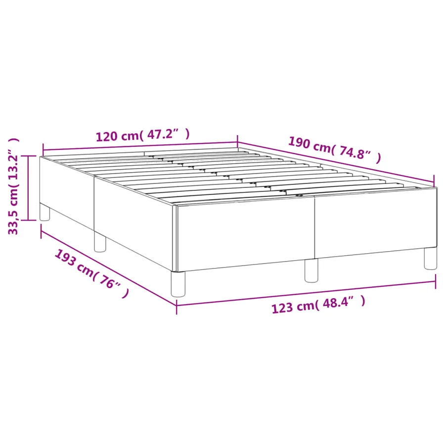 Cadre de lit sans matelas bleu 120x190 cm tissu - 9