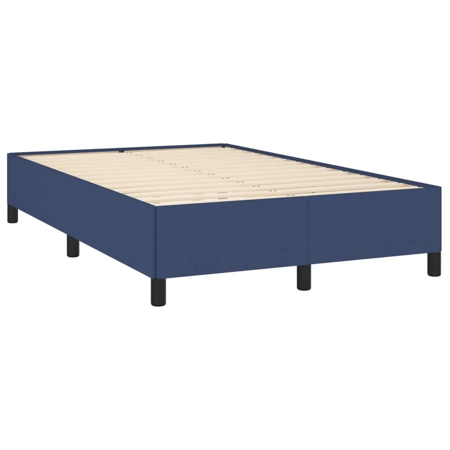 Sommier à lattes de lit avec matelas bleu 120x190 cm tissu - 4