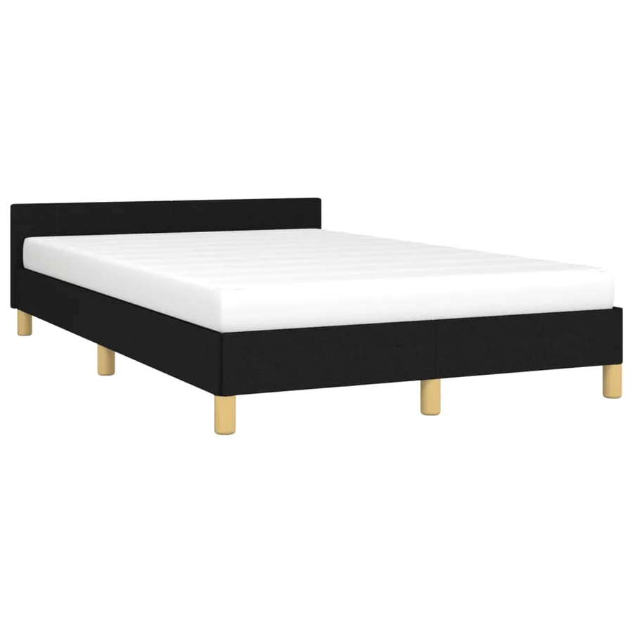 Cadre de lit sans matelas noir 120x190 cm tissu - 4